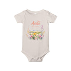 personalized bodysuit with a name and a date baby cute