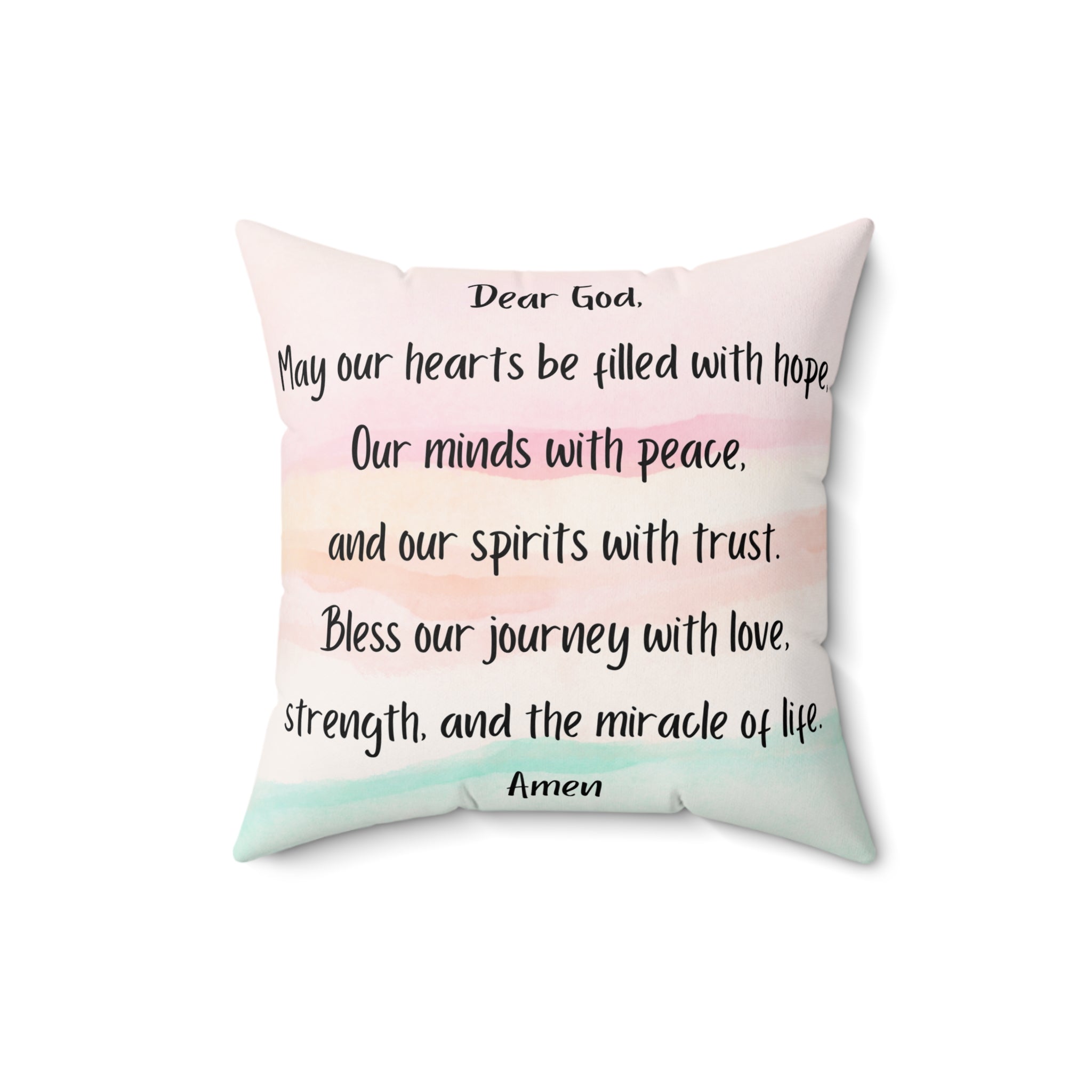 Affirmation Conception Pillow, Faux Suede Pillow with a prayer