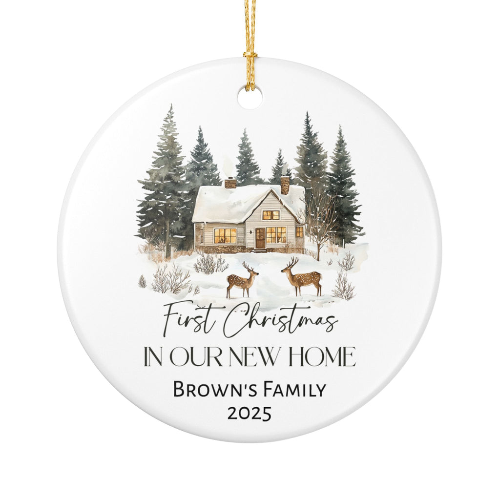 First Christmas in New Home - Ceramic Decoration Ornament, Personalized, 4 designs