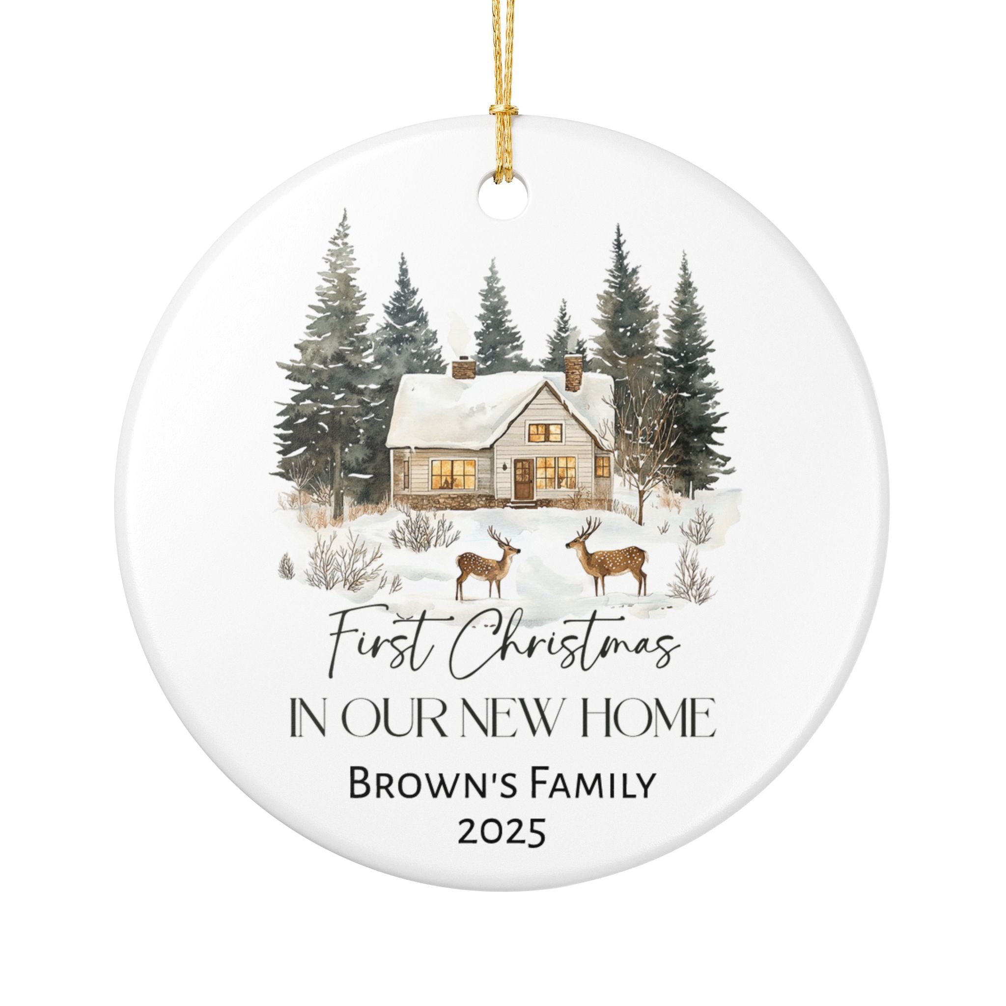 First Christmas in New Home - Ceramic Decoration Ornament, Personalized, 4 designs