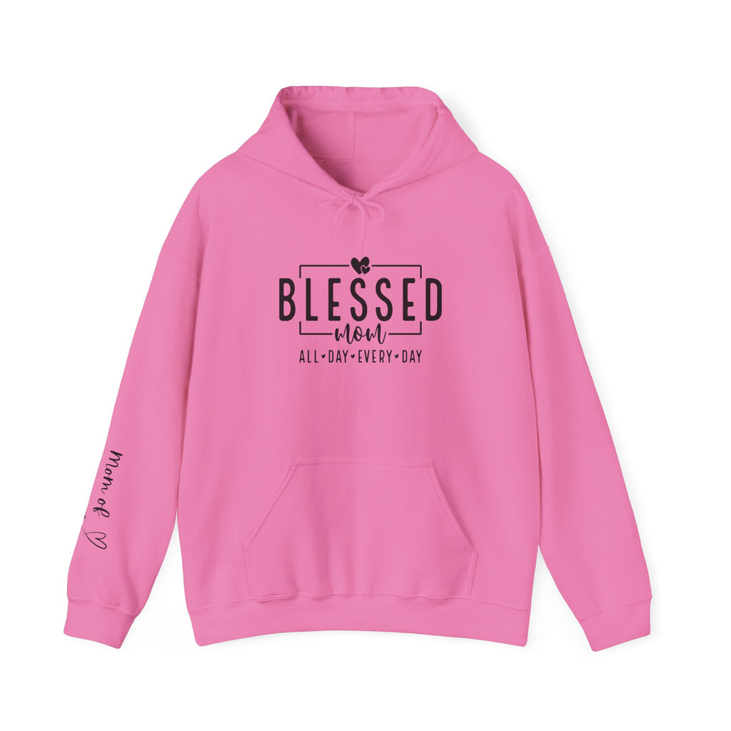 Sudadera con capucha personalizada Blessed Mom con los nombres de tus hijos 