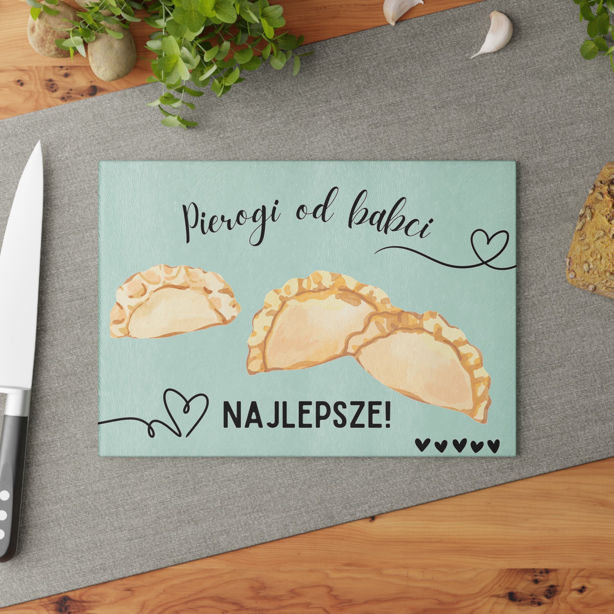 Pierogi od babci - Glass Cutting Board