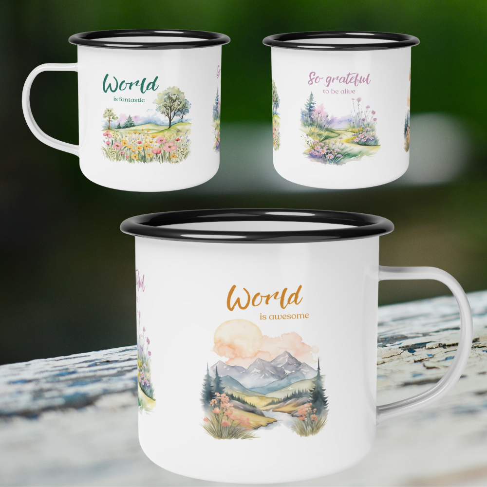 Enamel Cup - World is awesome