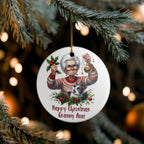 Christmas Personalized Ceramic Ornament for Grandma – Holiday Keepsake - 5 designs and Your own text