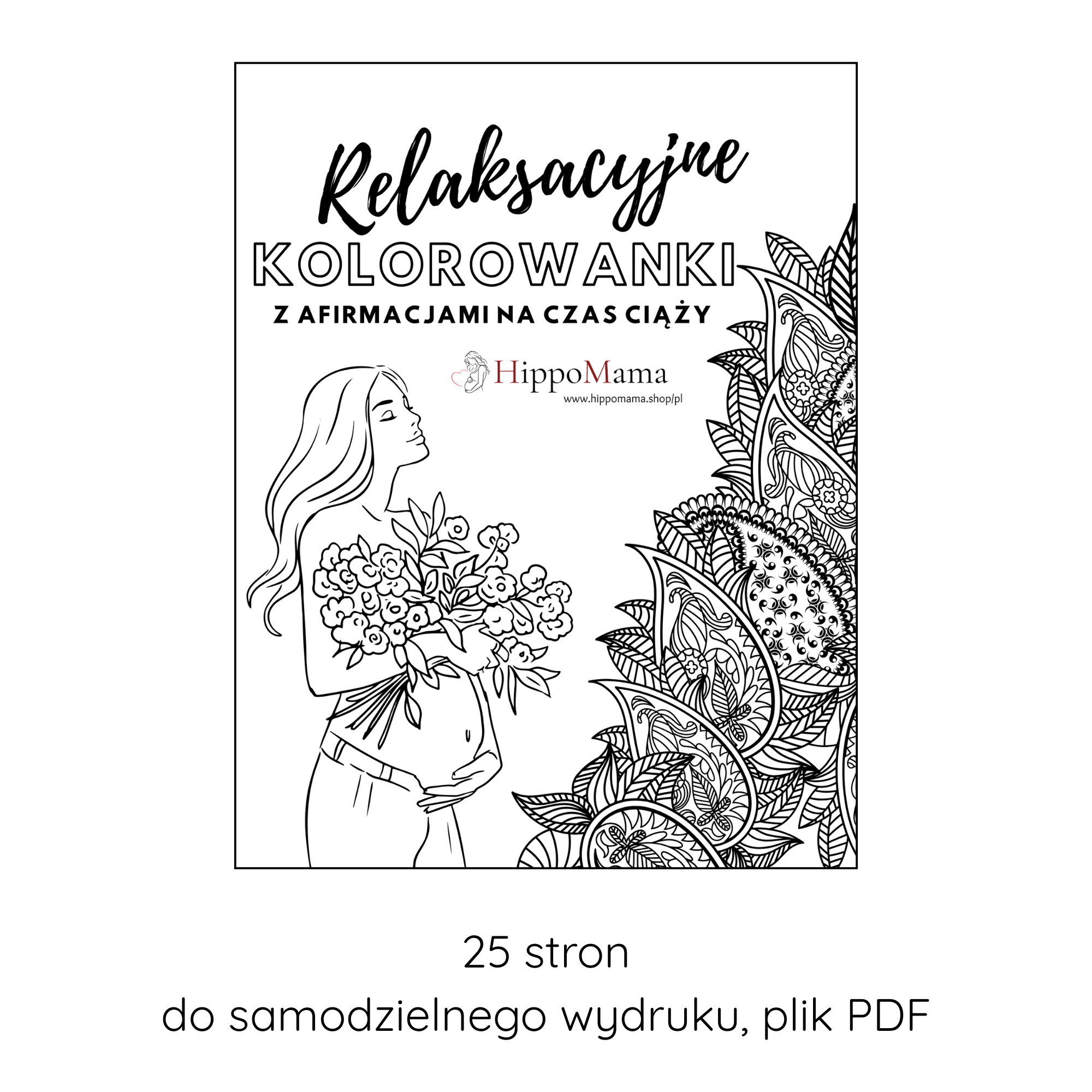 kolorowanki pdf afirmacje ciąża poród