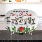 Reindeer family personalized Christmas platter