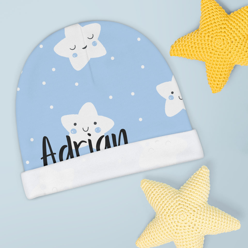 Personalized Baby Beanie Hat - Blue