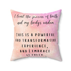 Square Pillow, Birth Affirmation Pillow