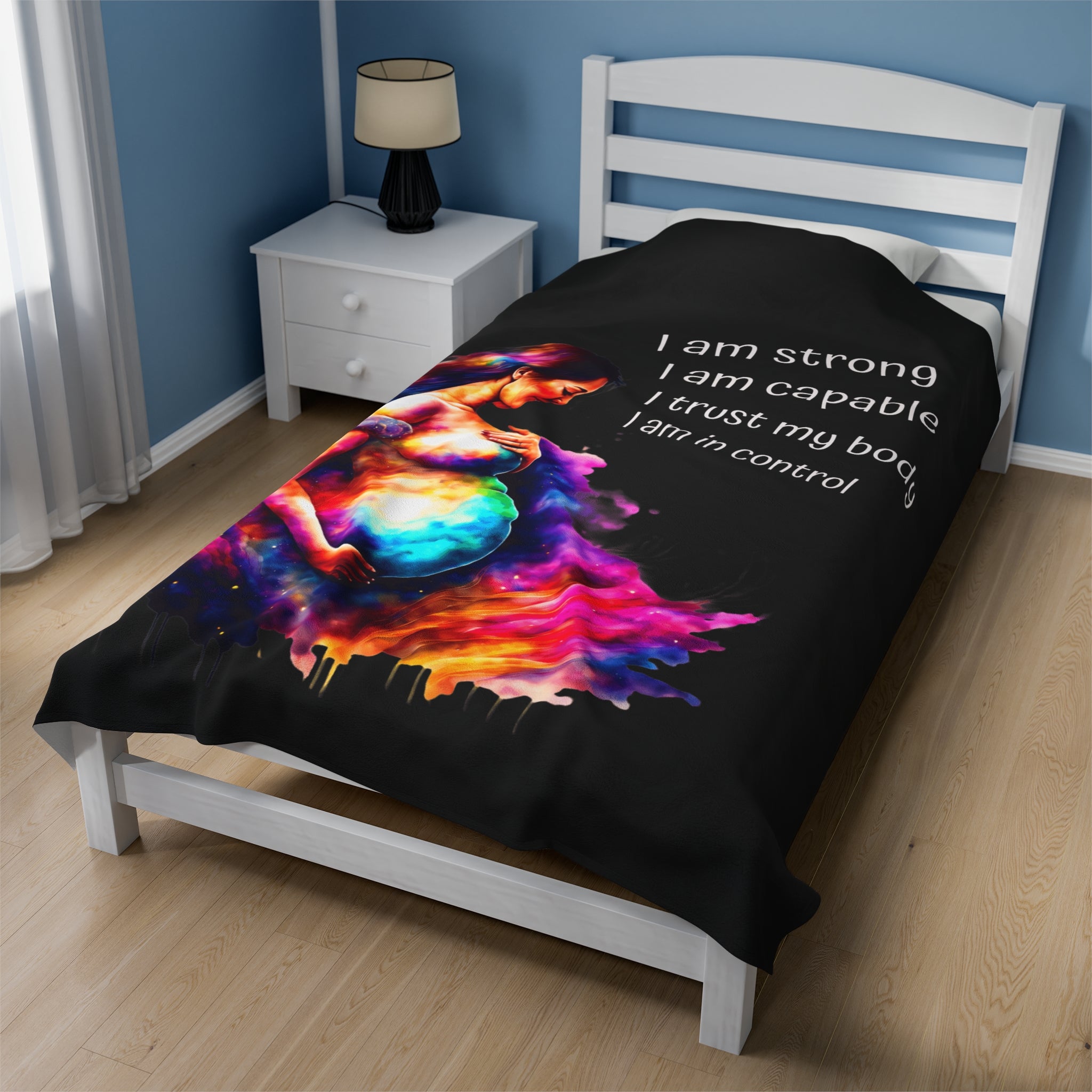 Pregnancy Affirmation Velveteen Plush Blanket