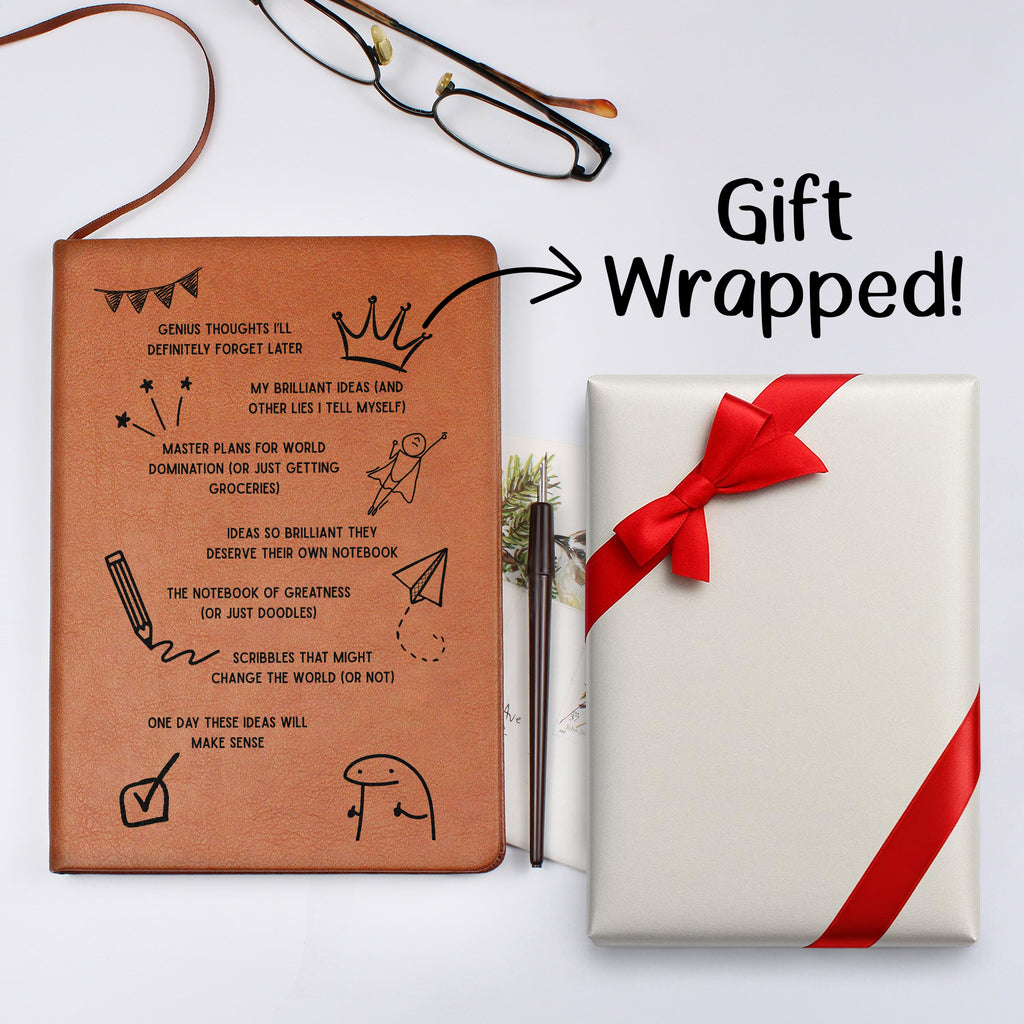 Optional Faux Leather Journal Gift Wrapping