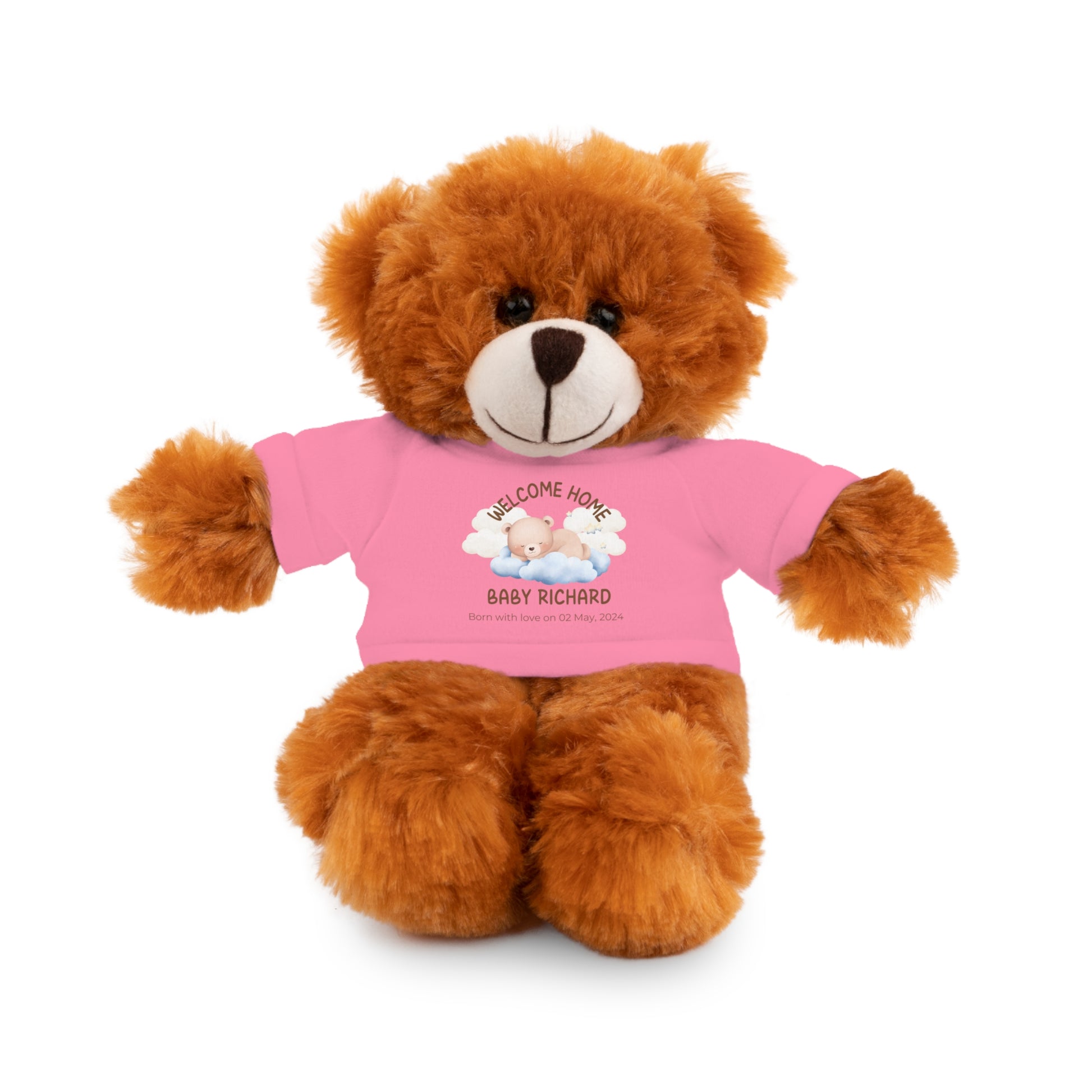 Peluches personalizados con camiseta | diferentes colores y animales disponibles