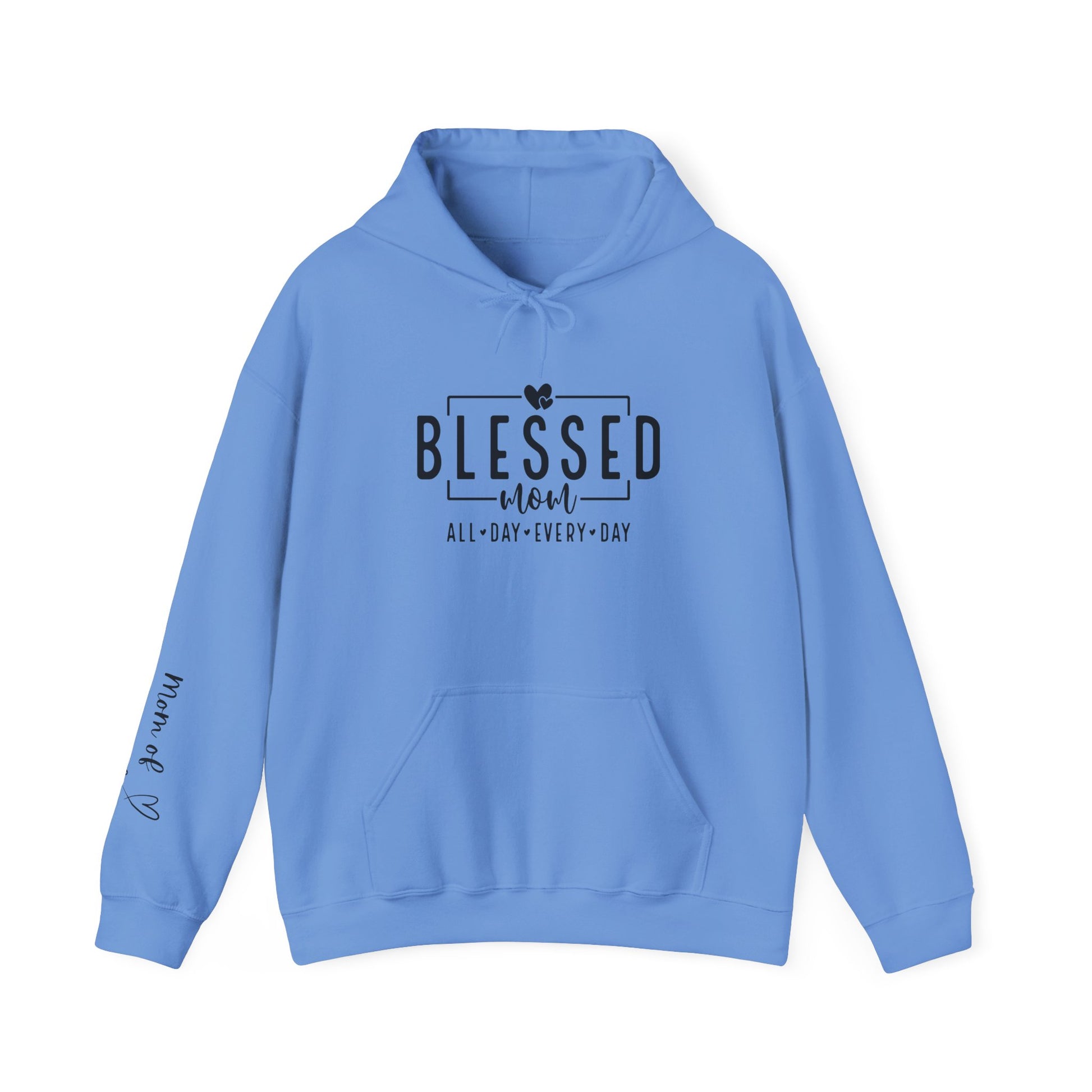 Sudadera con capucha personalizada Blessed Mom con los nombres de tus hijos 