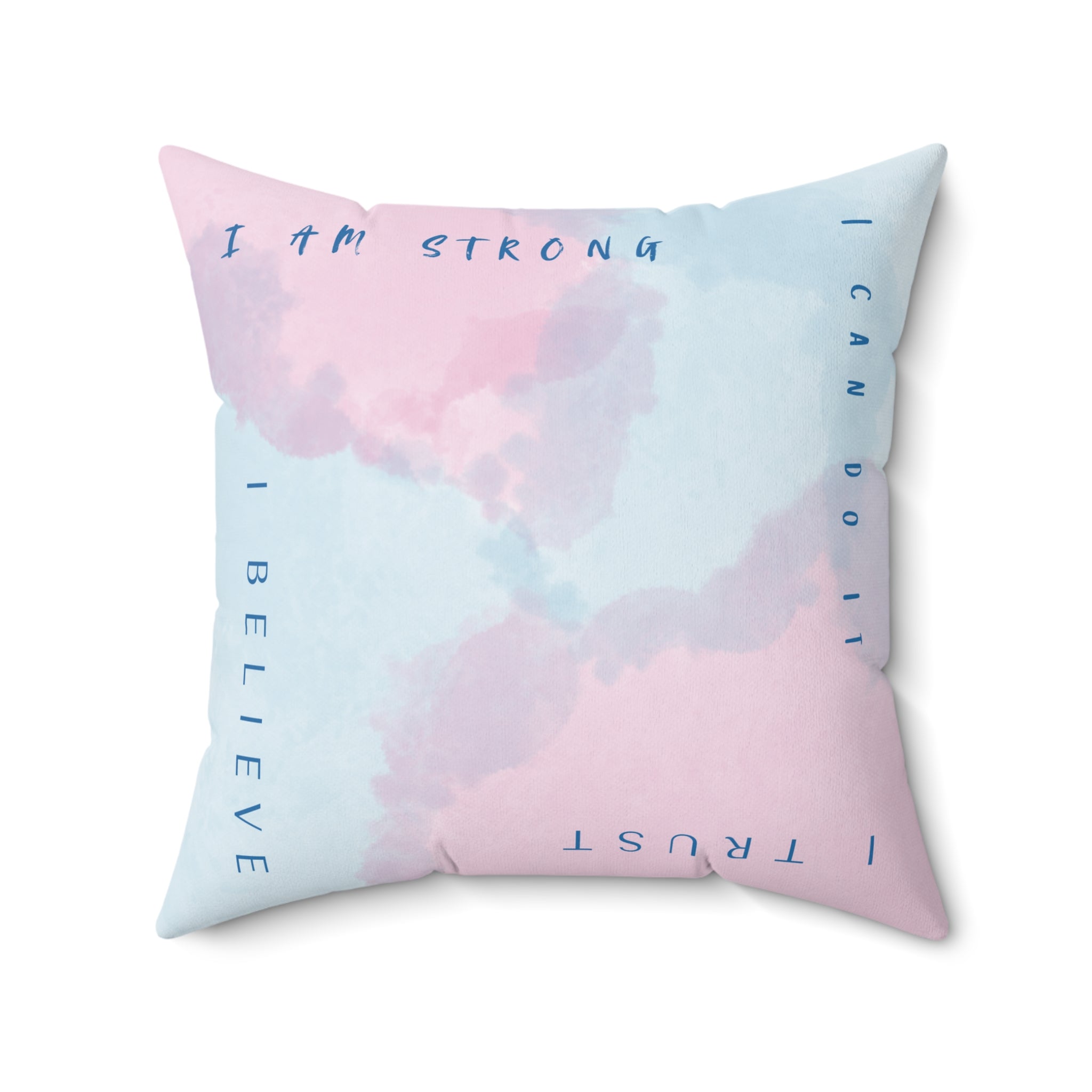 Minimalistic style affirmation pillow