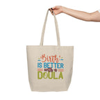 Bolsa de compras de lona para una doula