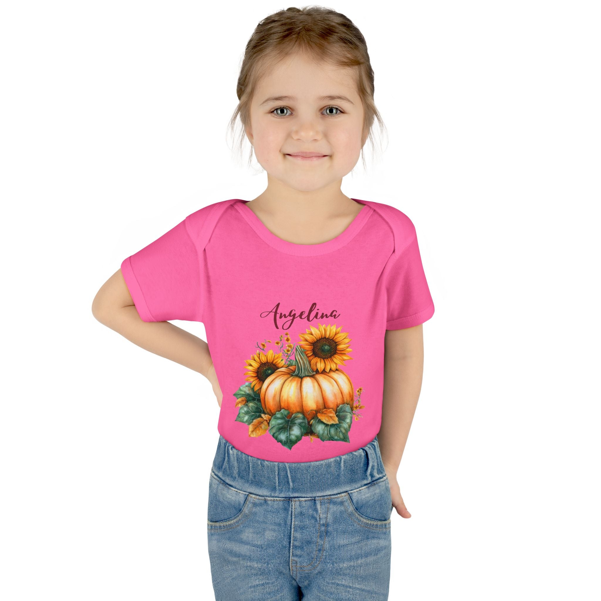 Personalized Fall Baby Bodysuit with a name