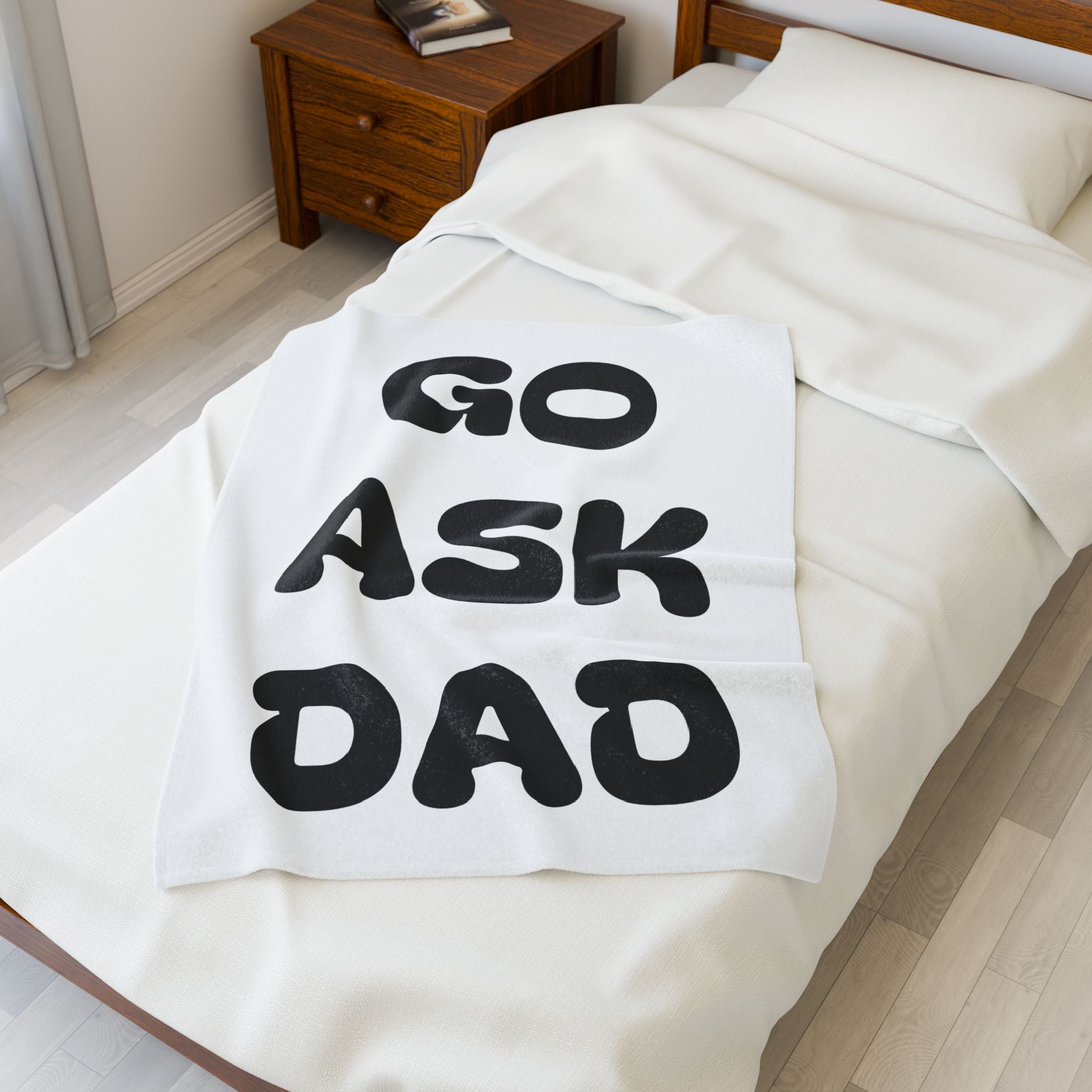 Velveteen Plush Blanket Go Ask Dad