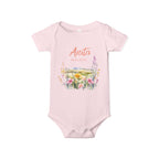 personalized bodysuit with a name and a date baby cute