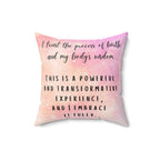 Square Pillow, Birth Affirmation Pillow