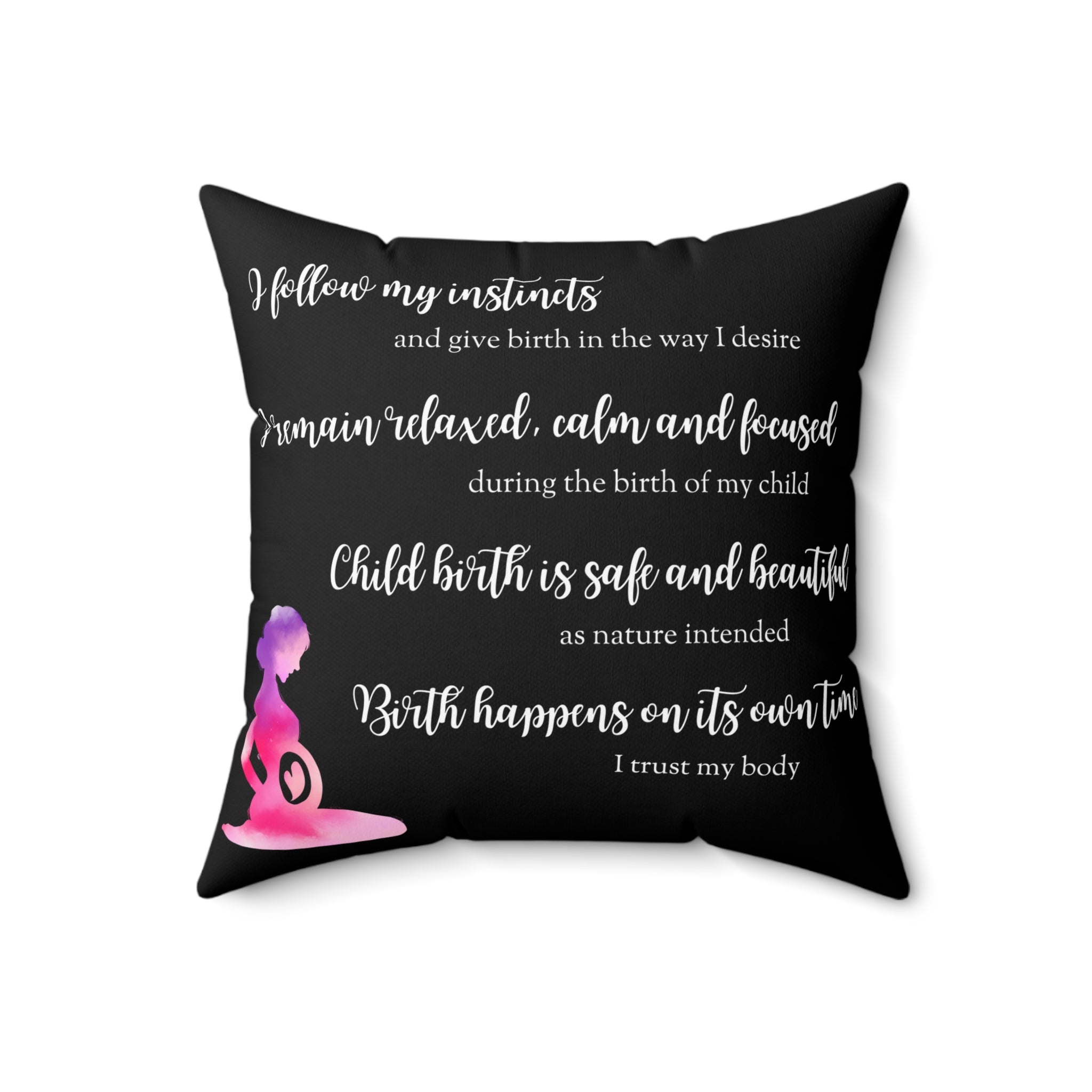 birth affirmations pillow