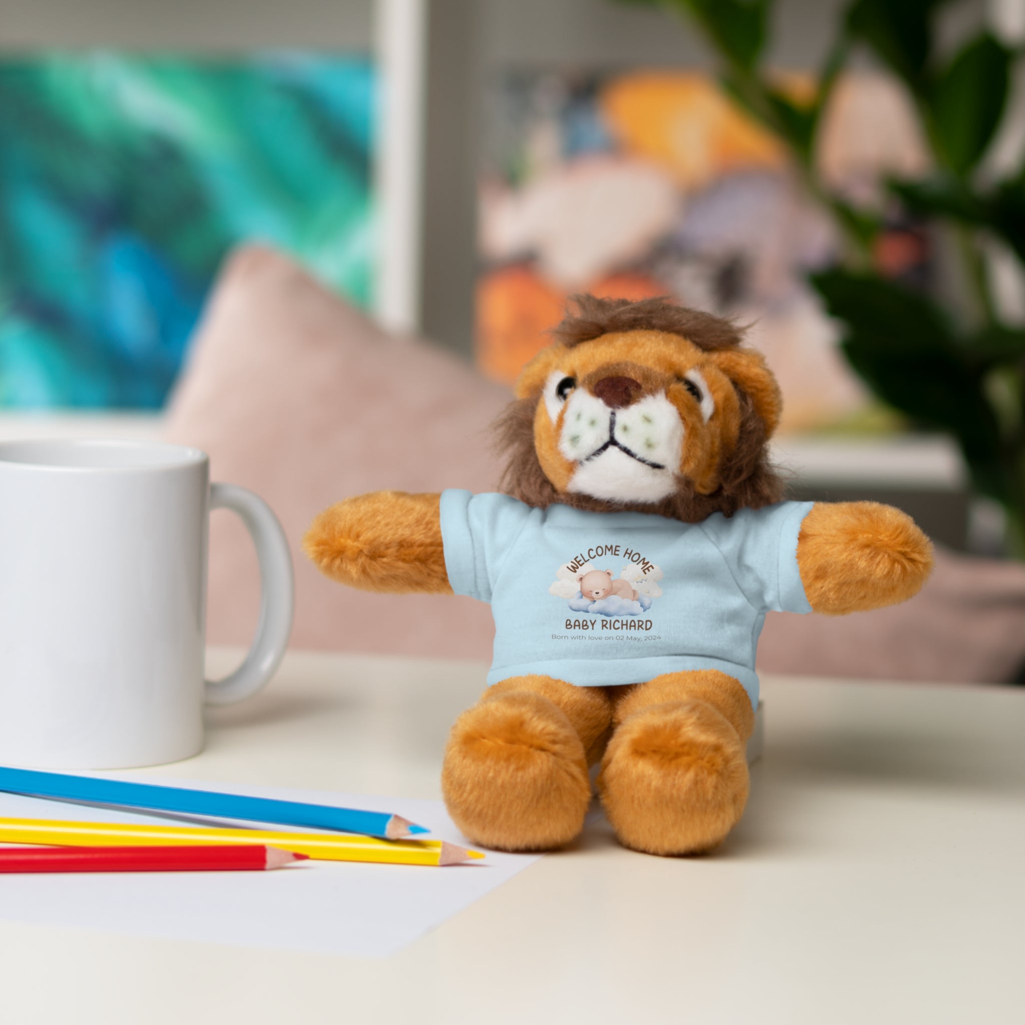Personalized Stuffed Animals with Tee | different colors and animals available