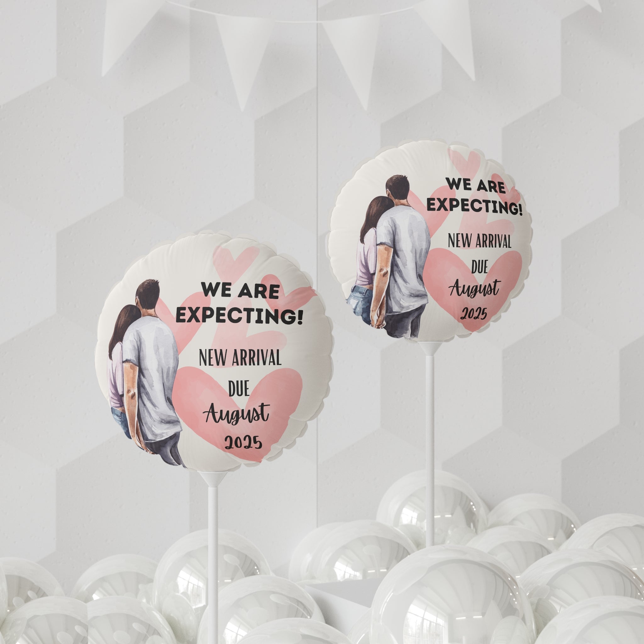 Pregnancy Announcement Balloon Personalized with your date