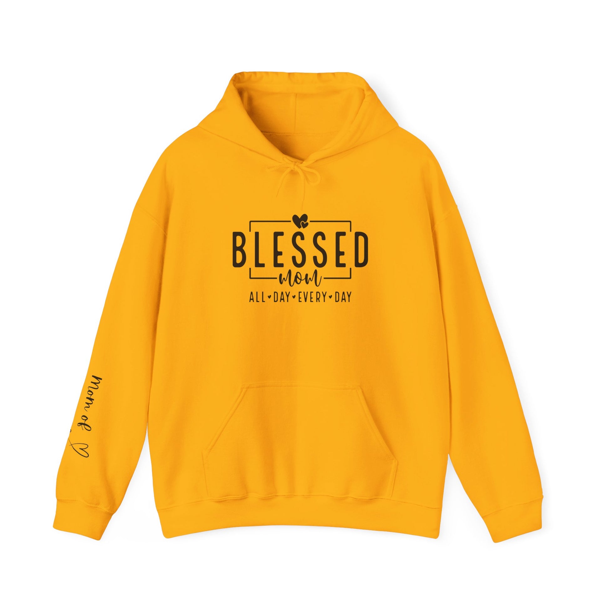 Sudadera con capucha personalizada Blessed Mom con los nombres de tus hijos 