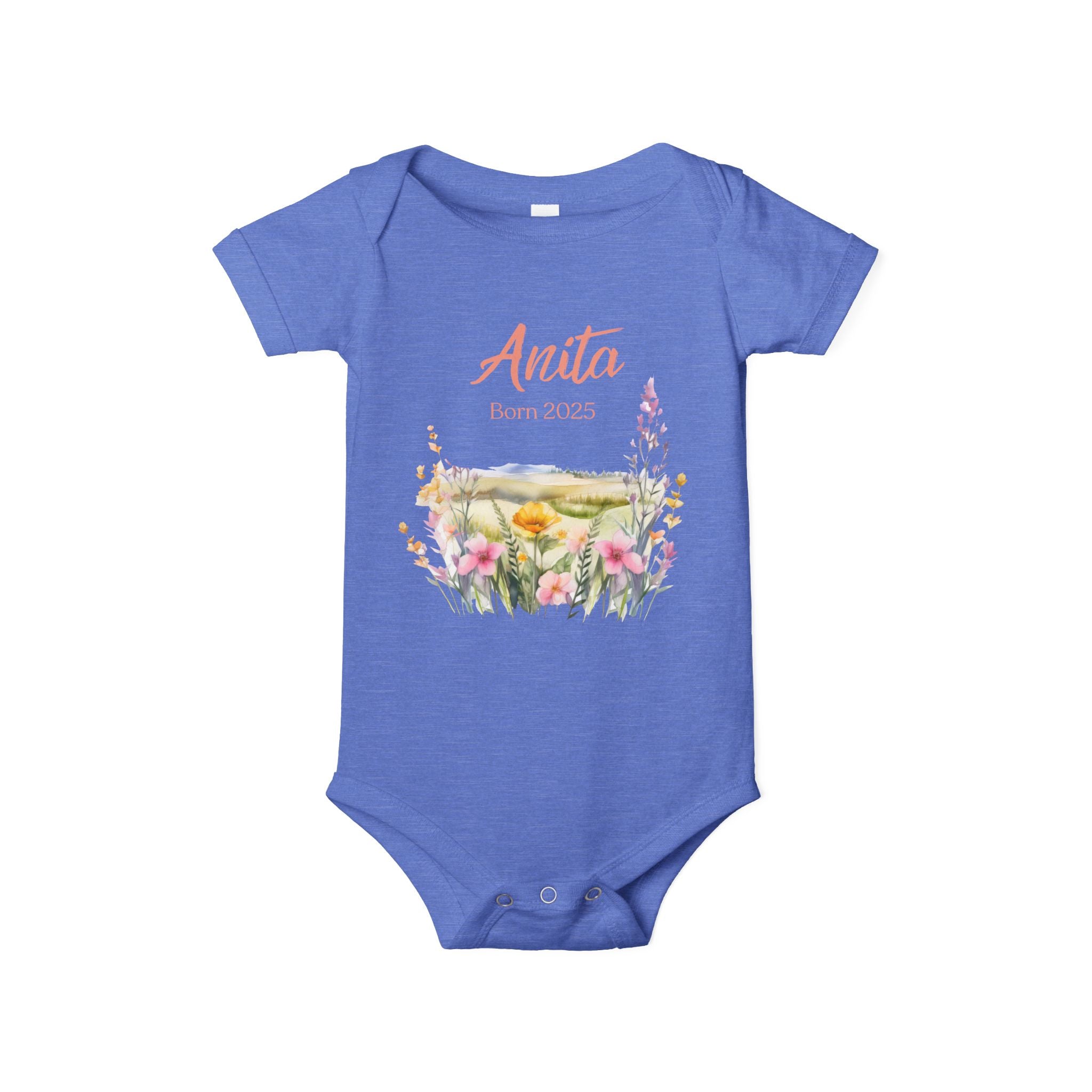 personalized bodysuit with a name and a date baby cute