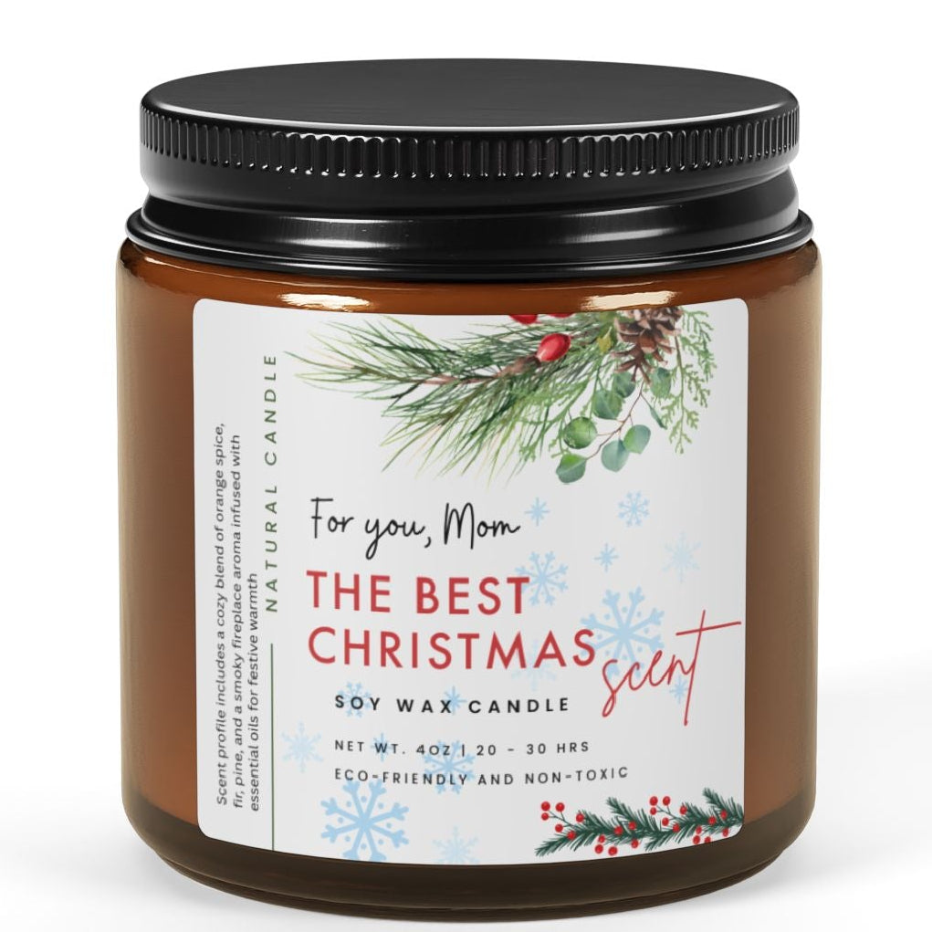 personalized christmas candle, christmast gift for mom