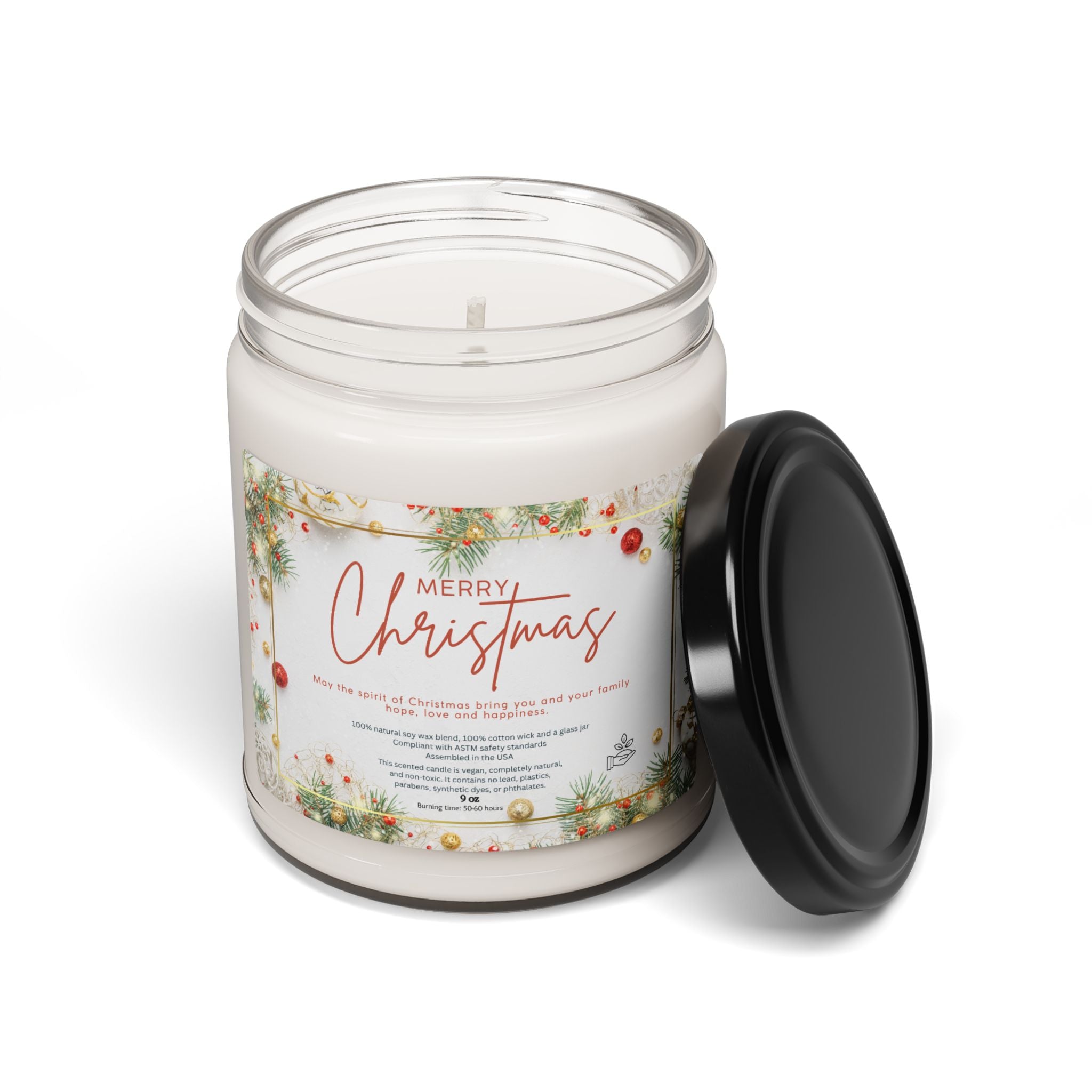 Christmas Candle, Scented Soy Candle, 9oz