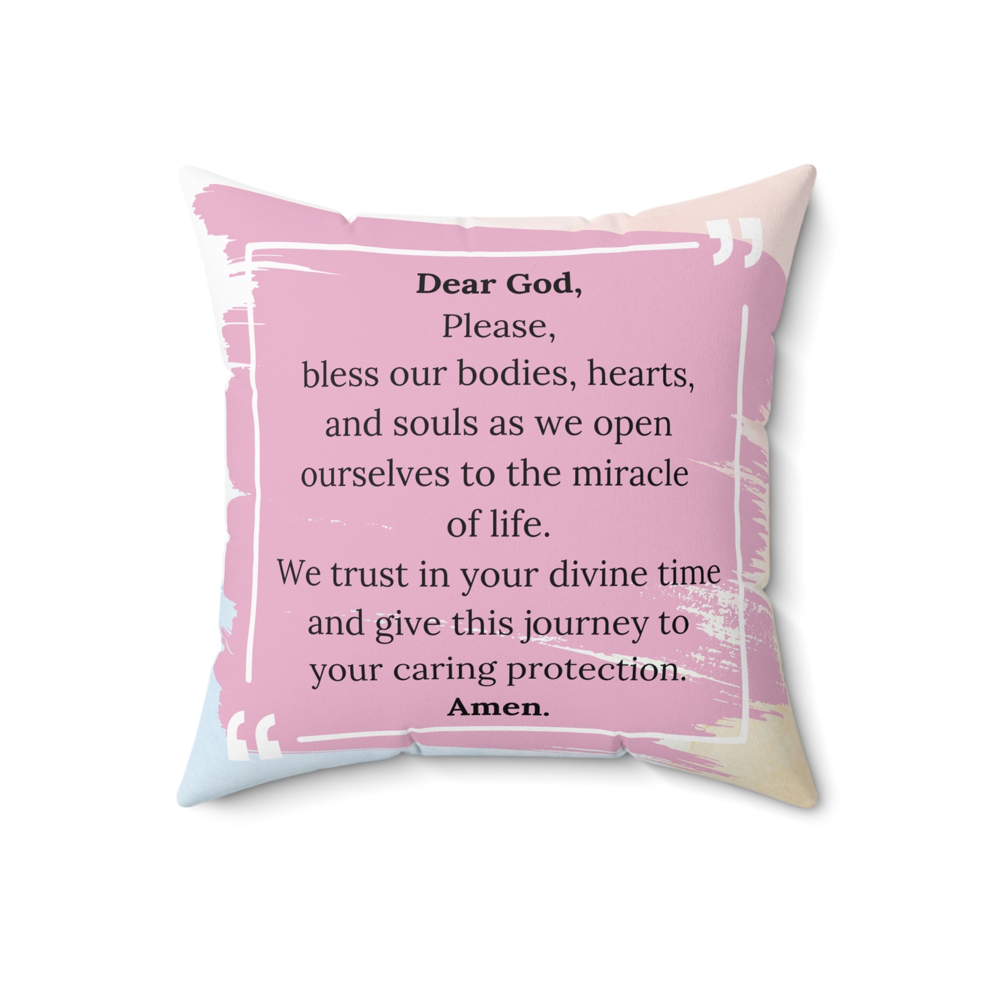 Affirmation Conception Pillow with a prayer