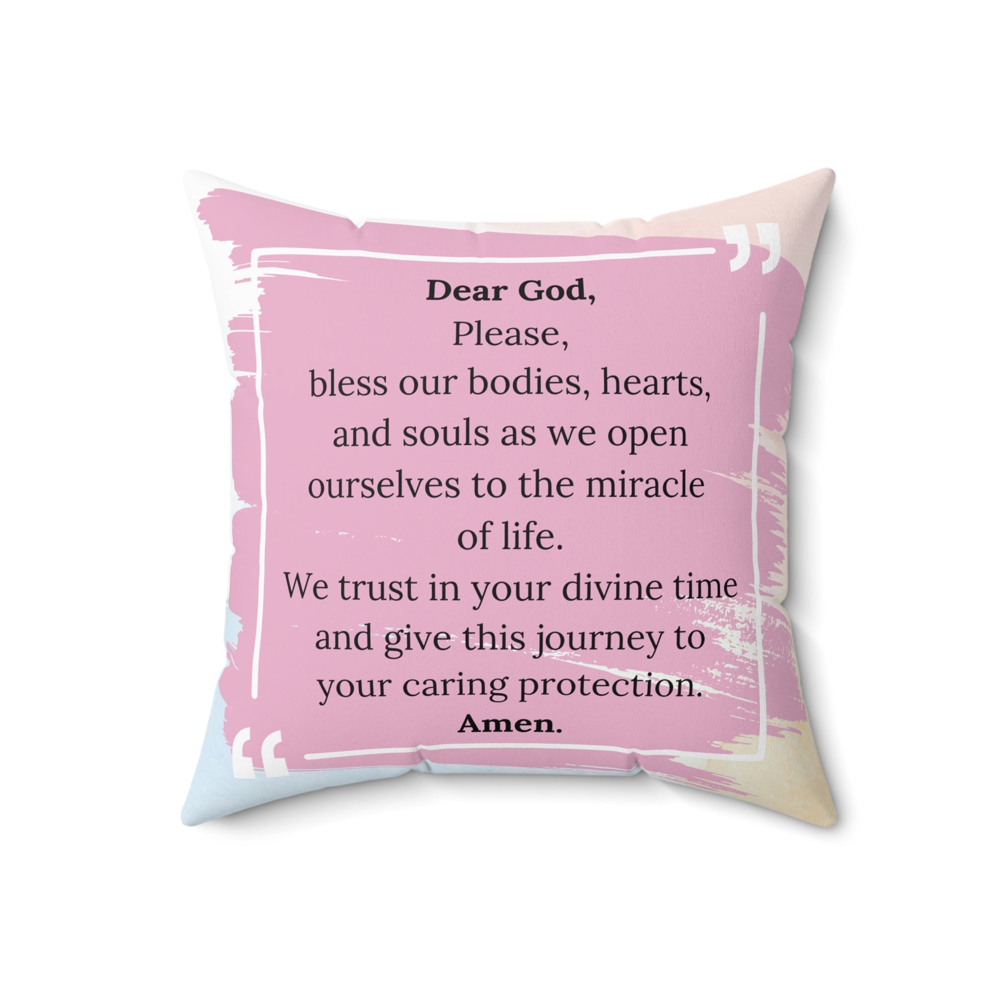 Affirmation Conception Pillow with a prayer