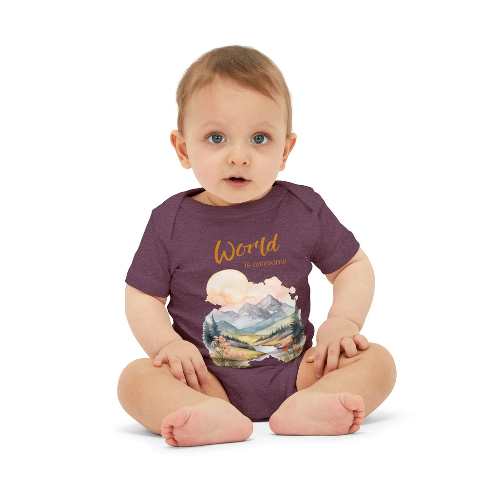 World is awesome baby bodysuit | Larger print