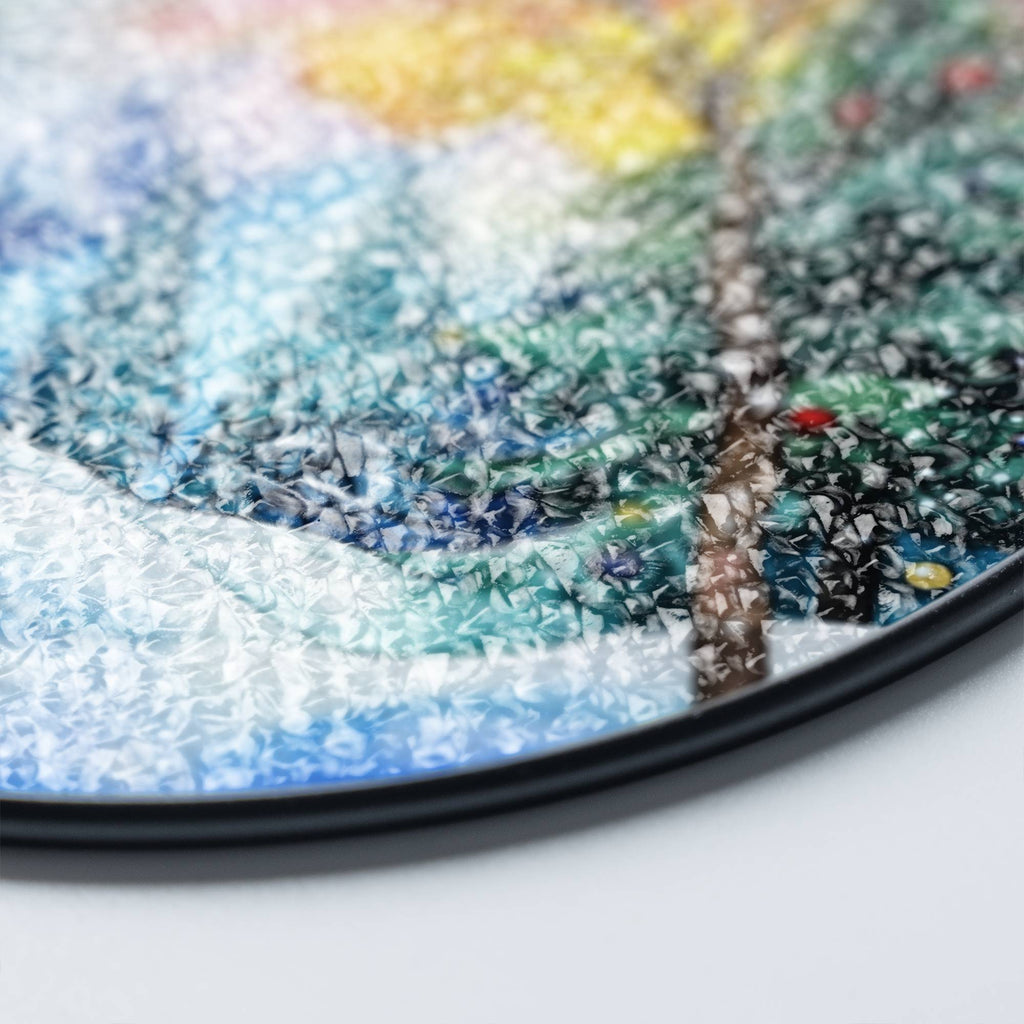 Winter Mountain Stained Glass Suncatcher – Christma Window Art