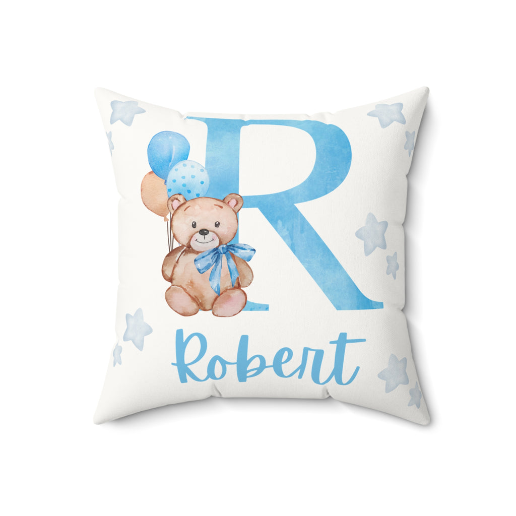 Personalized pillow with baby boy's name