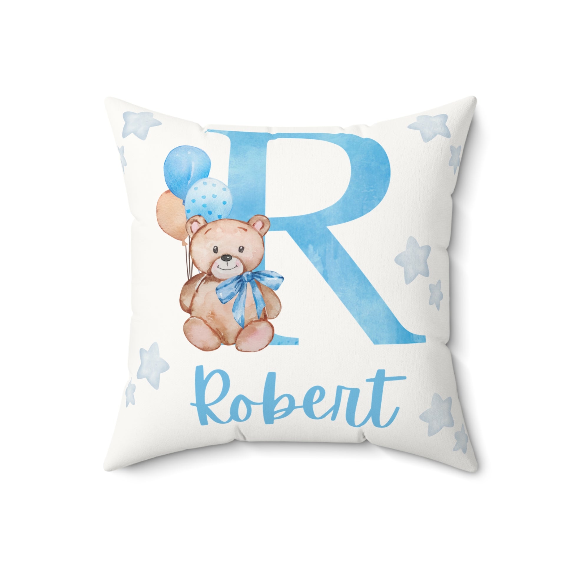 Personalized pillow with baby boy's name