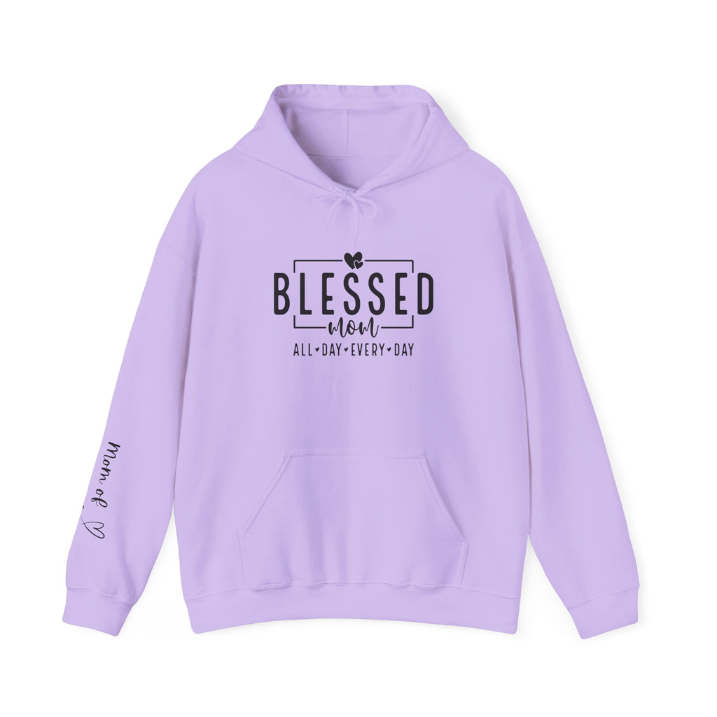 Sudadera con capucha personalizada Blessed Mom con los nombres de tus hijos 