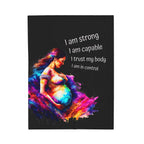 pregnancy affirmation plush blanket that provides comfort and warmth, perfect for expecting moms
