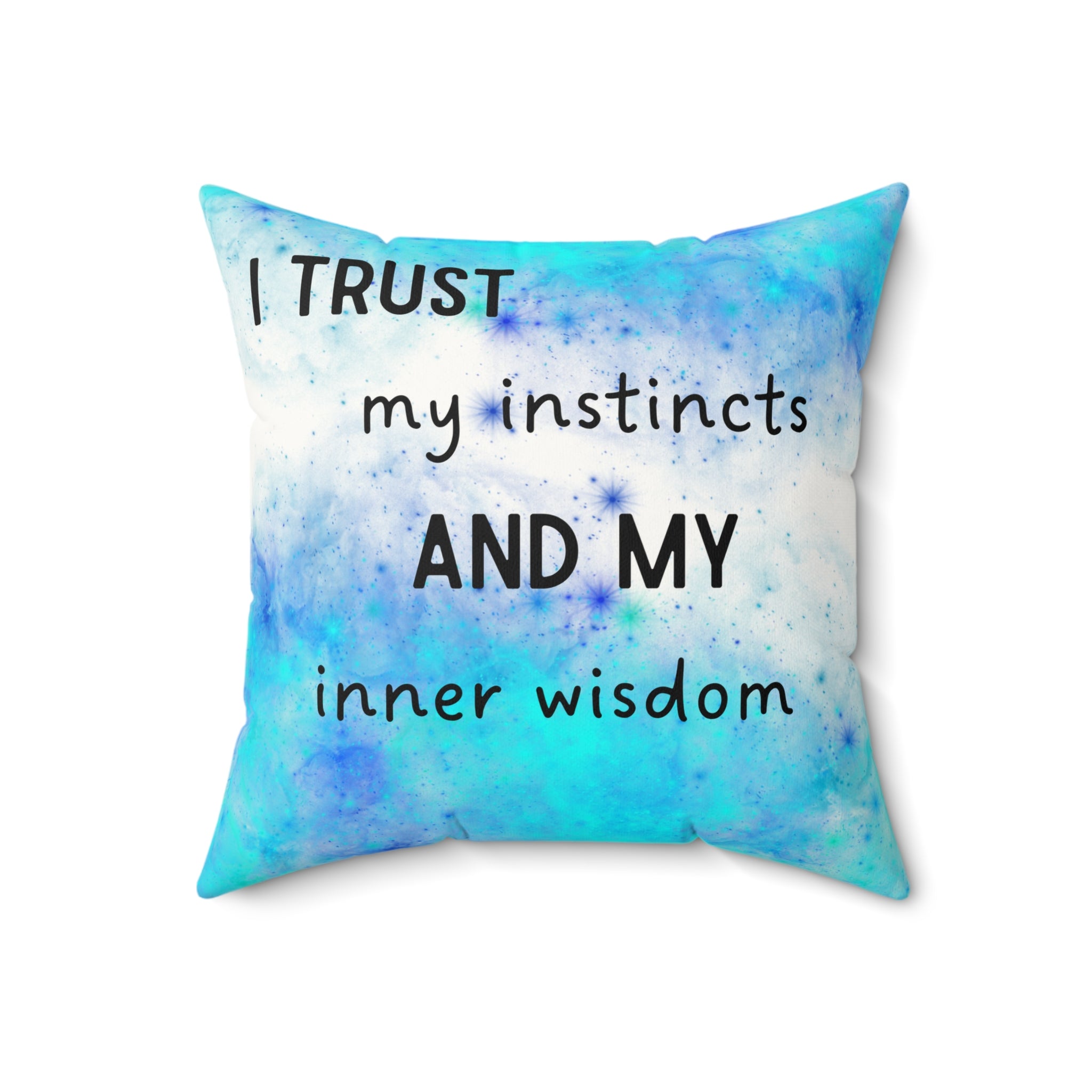 Affirmation pillow with motivational quote on a white background
