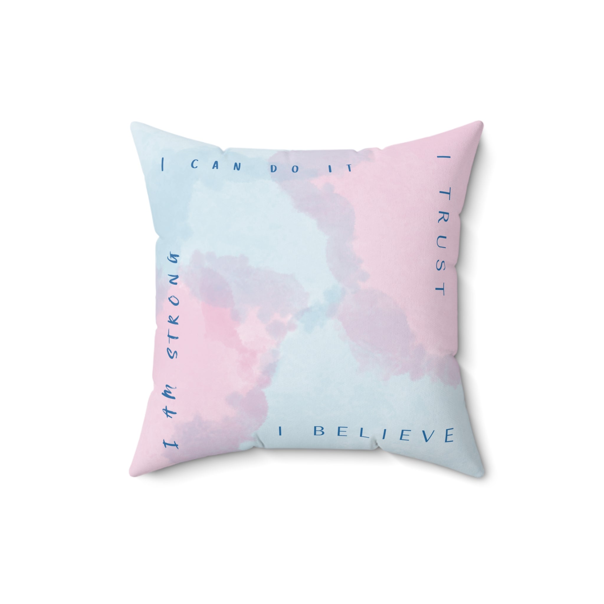 Minimalistic style affirmation pillow