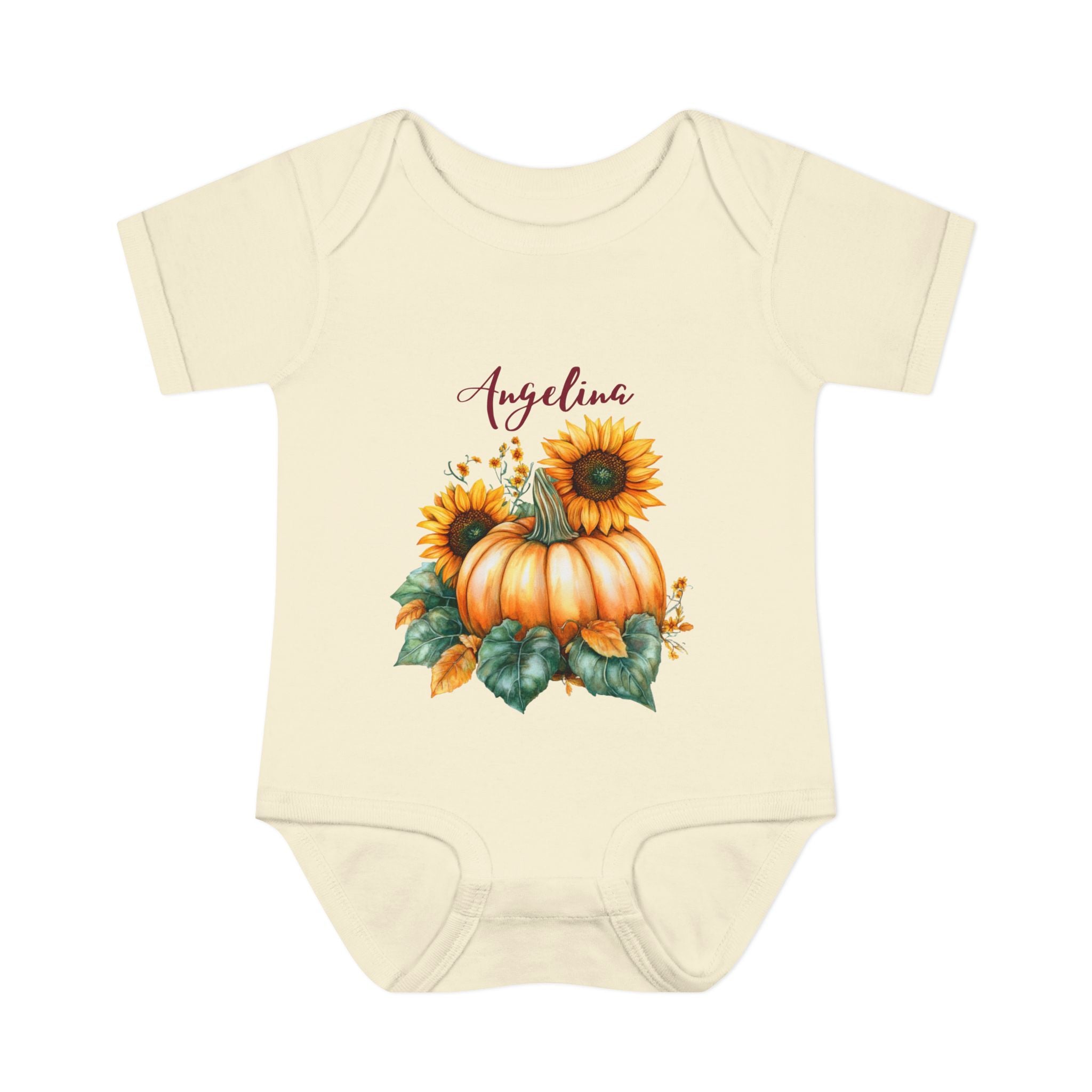 Personalized Fall Baby Bodysuit with a name