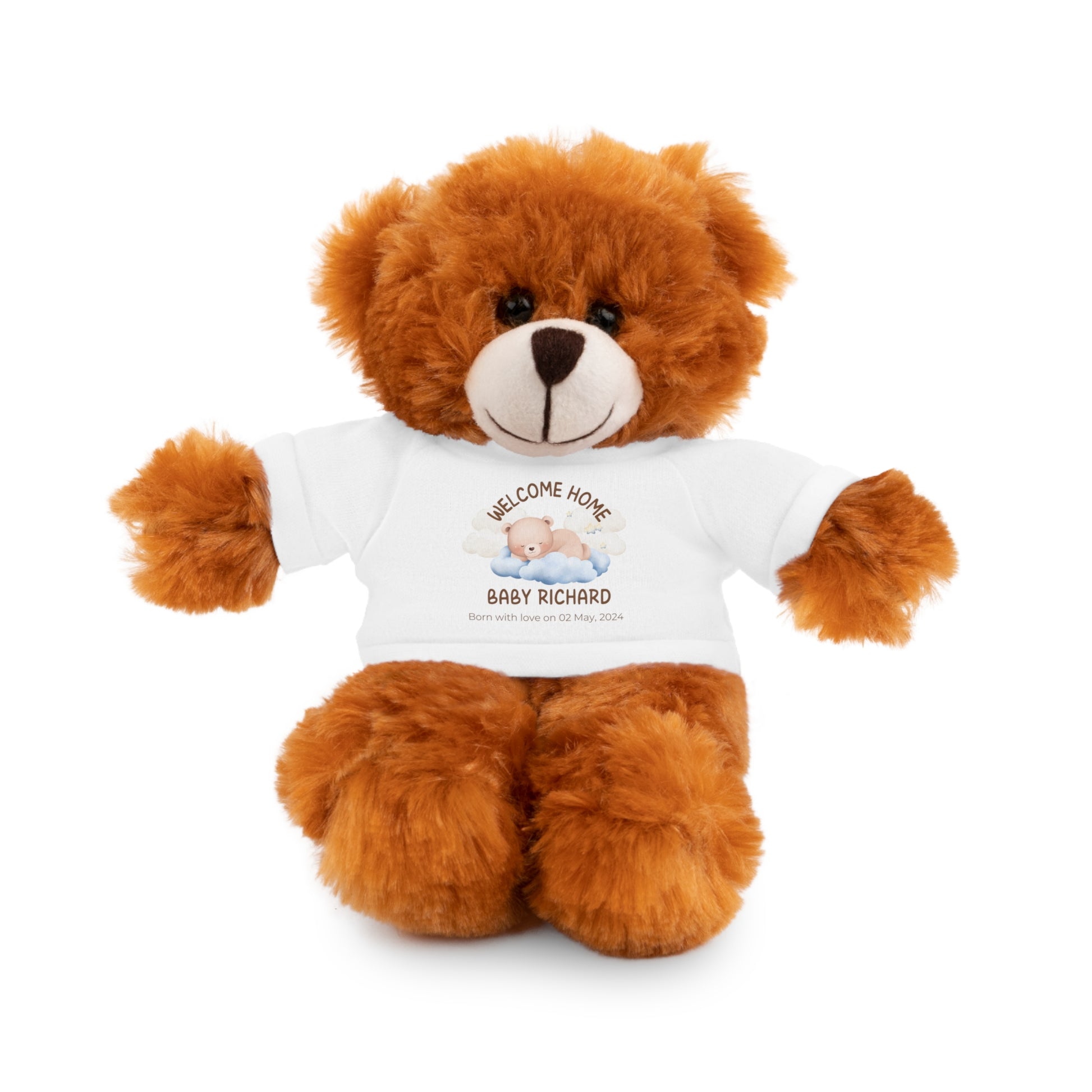 Peluches personalizados con camiseta | diferentes colores y animales disponibles