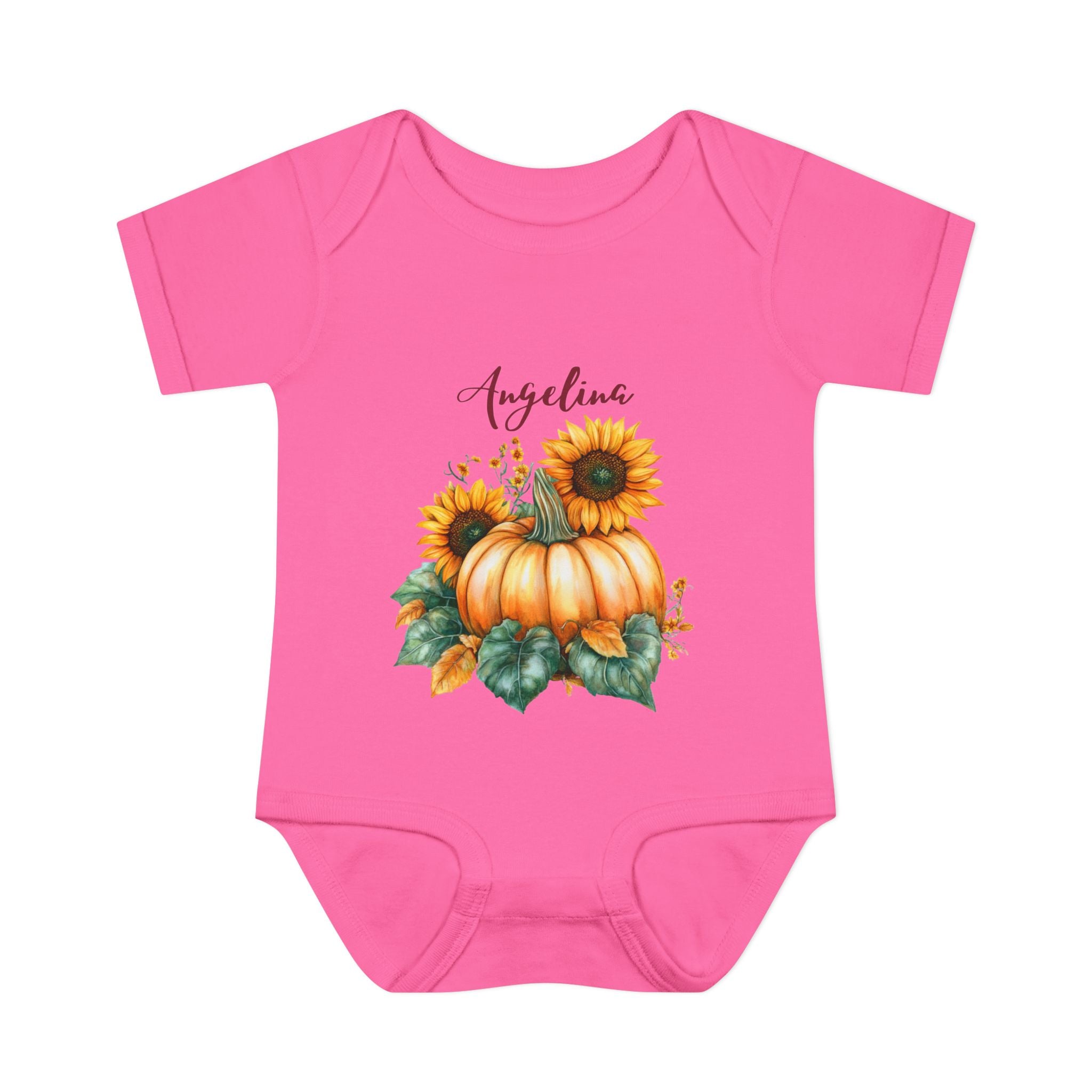 Personalized Fall Baby Bodysuit with a name