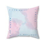 Minimalistic style affirmation pillow