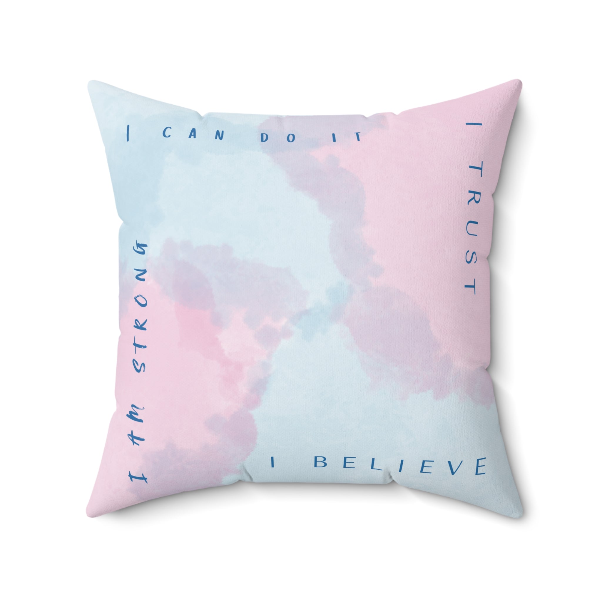 Minimalistic style affirmation pillow