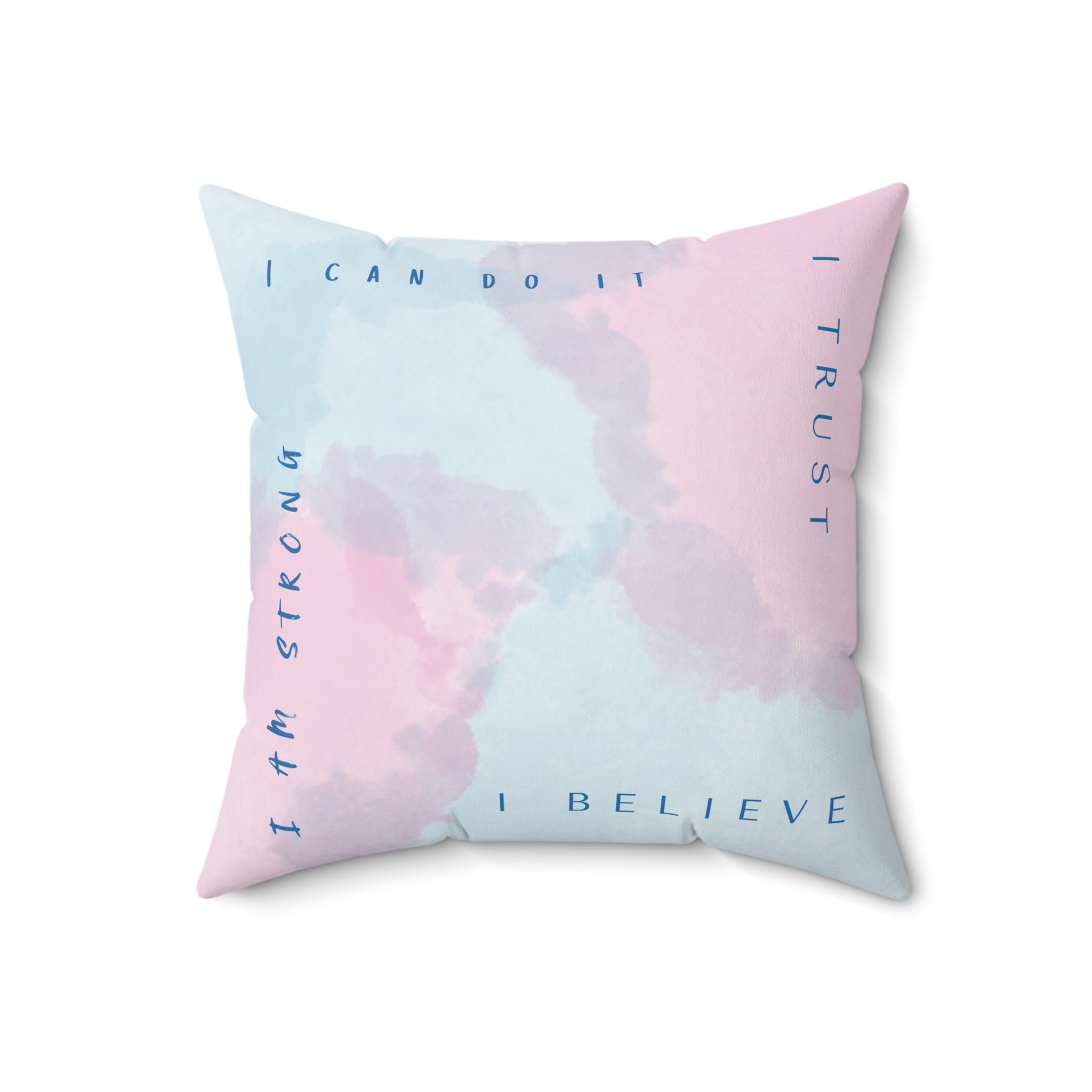 Minimalistic style affirmation pillow