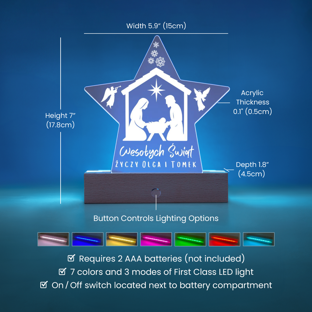 Star LED Christmas gift, personalized