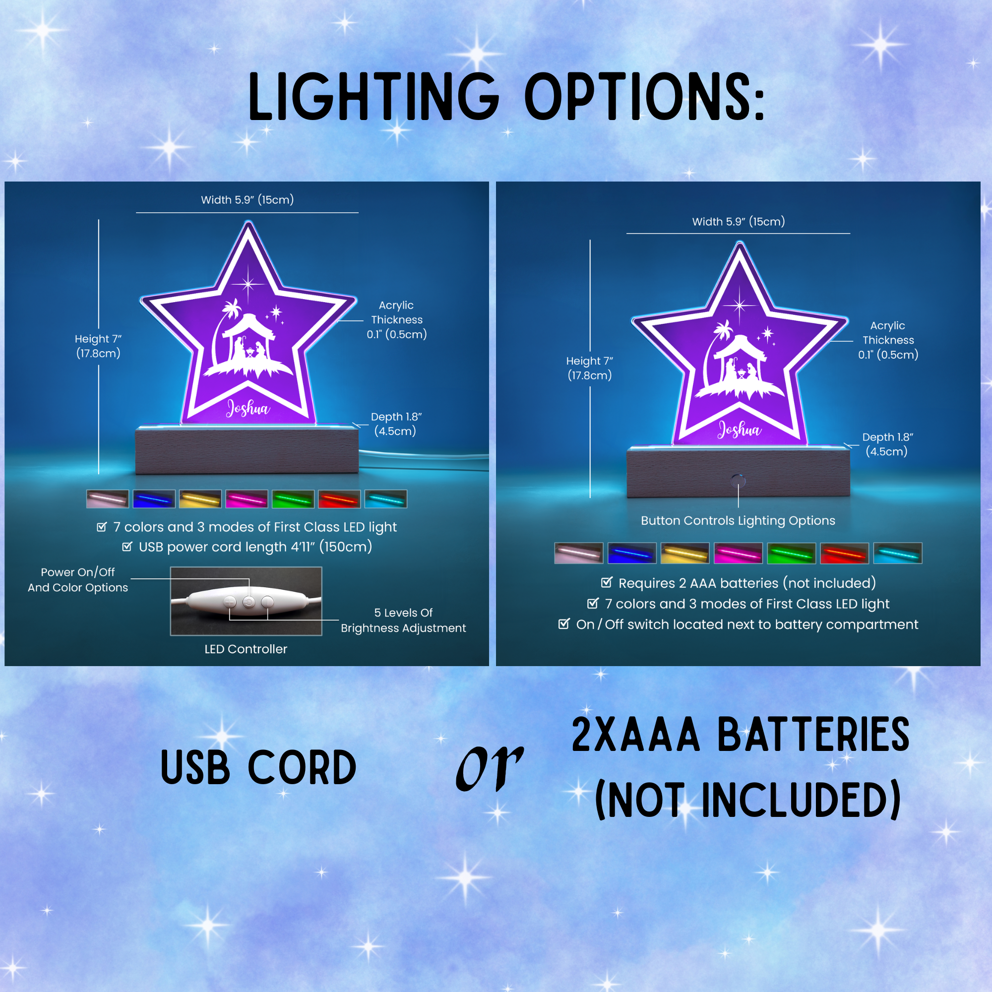 Follow the star - Personalized Nativity Scene LED