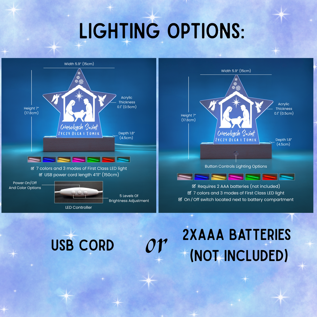 Star LED Christmas gift, personalized