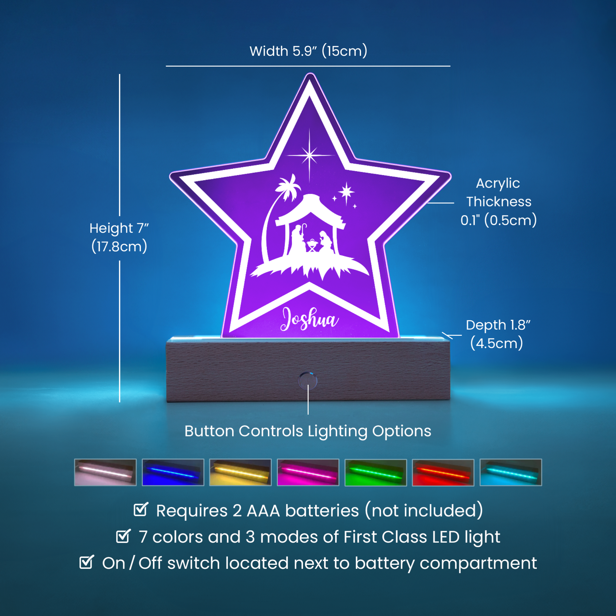 Follow the star - Personalized Nativity Scene LED