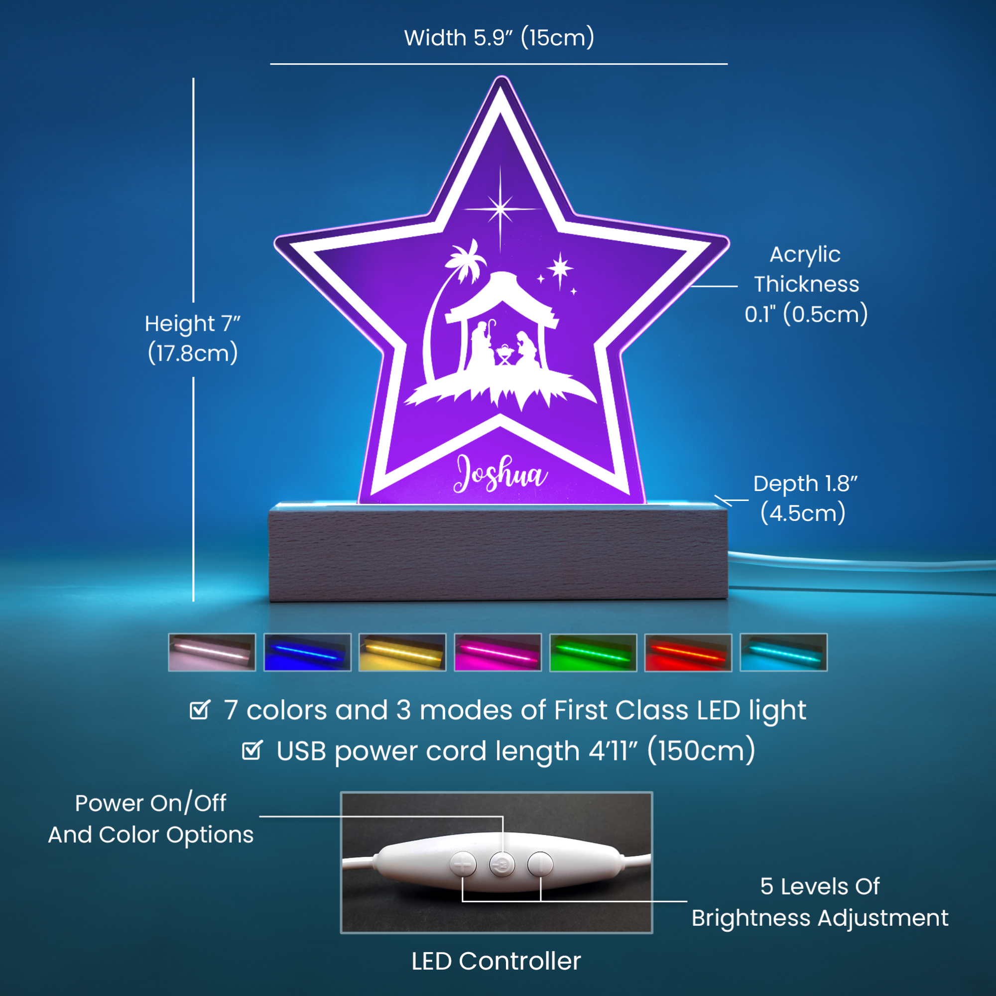 Follow the star - Personalized Nativity Scene LED